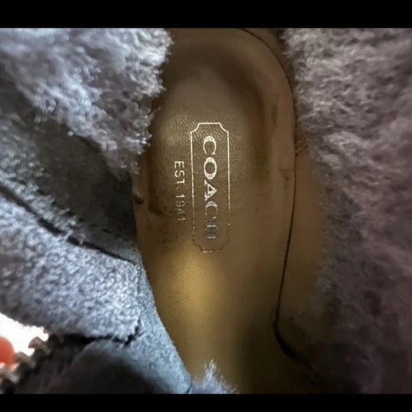 Coach Graphite Adelina Suede Shearling Lined Booties, Size 6, Pre-Owned - Picture 7 of 10